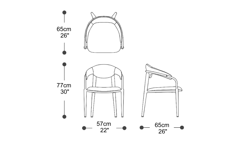 Image of the main dimensions of the product